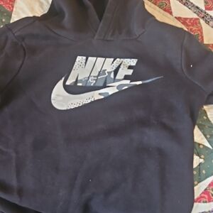 Nike Black Hoodie with Distressed Logo